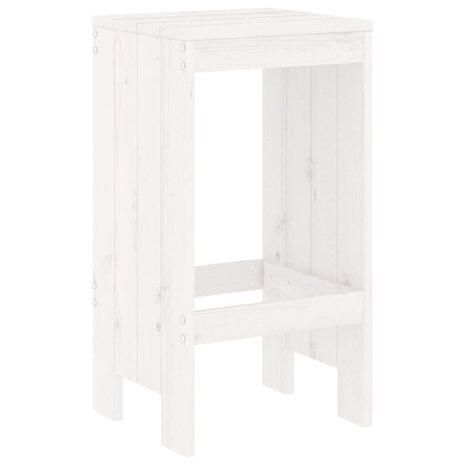Barkrukken 2 st 40x36x75 cm massief grenenhout wit