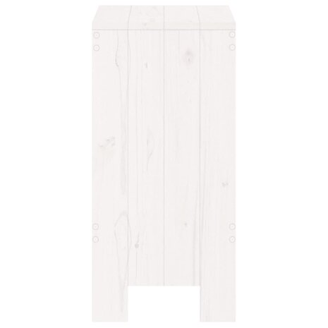 Barkrukken 2 st 40x36x75 cm massief grenenhout wit