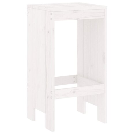 Barkrukken 2 st 40x36x75 cm massief grenenhout wit