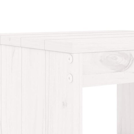 Barkrukken 2 st 40x36x75 cm massief grenenhout wit