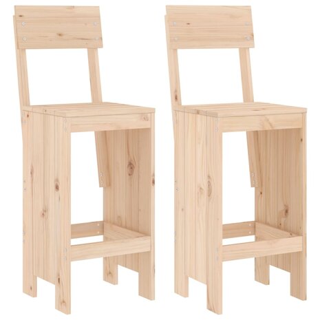 Barkrukken 2 st 40x48,5x115,5 cm massief grenenhout