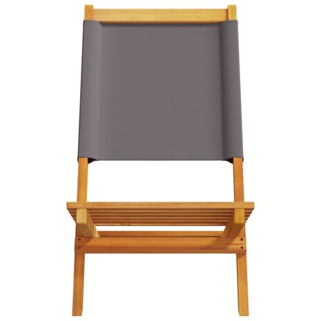 Tuinstoelen 6 st inklapbaar massief hout en stof antracietkleur