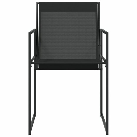 Tuinstoelen 4 st staal en textileen zwart