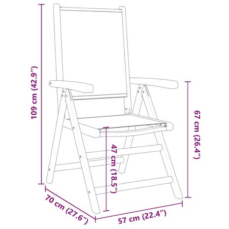 Tuinstoelen 2 st massief acaciahout en stof blauw en wit