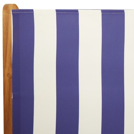 Tuinstoelen 8 st verstelbaar massief hout en stof blauw en wit