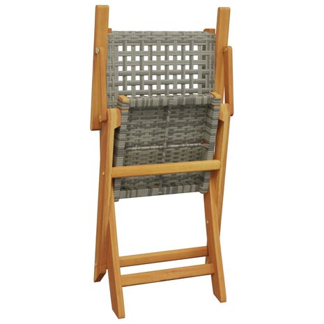 Tuinstoelen 6 st inklapbaar poly rattan en massief hout grijs