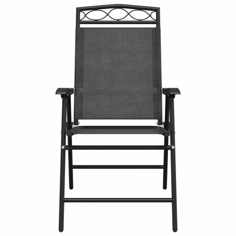 Tuinstoelen 8 st inklapbaar staal en textileen gemêleerd grijs