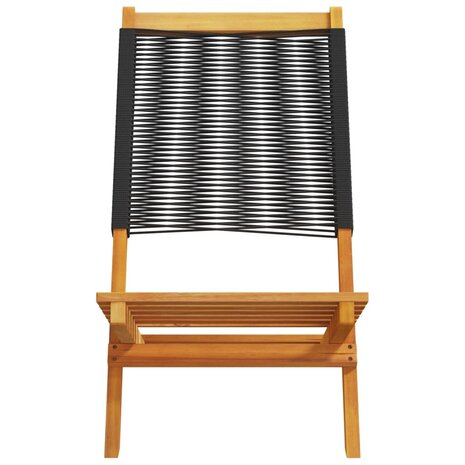 Tuinstoelen 4 st inklapbaar massief acaciahout zwart
