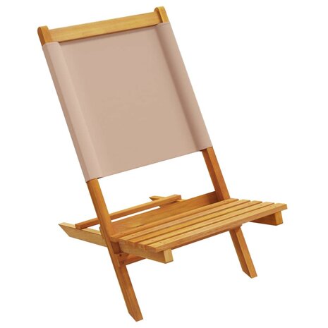 Tuinstoelen 8 st inklapbaar stof en massief hout taupe