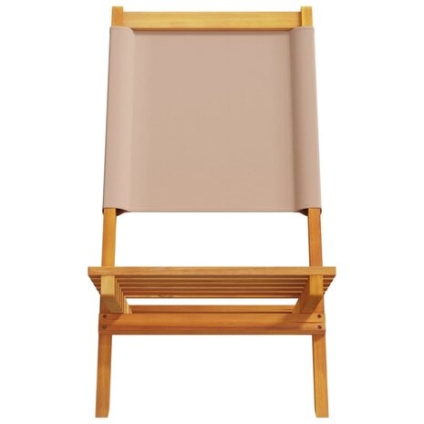 Tuinstoelen 8 st inklapbaar stof en massief hout taupe