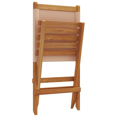 Tuinstoelen 6 st inklapbaar stof en massief hout taupe