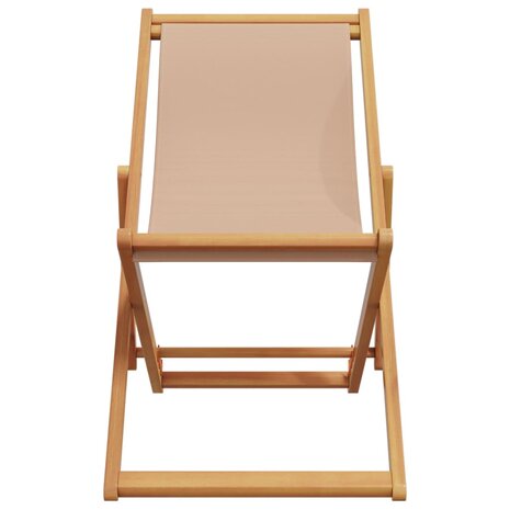 Strandstroelen 2 st inklapbaar stof en massief hout taupe