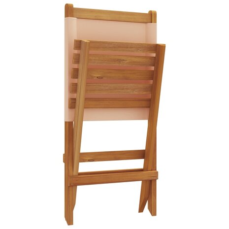 Tuinstoelen 6 st inklapbaar stof en massief hout beige