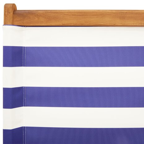 Tuinstoelen 2 st massief acaciahout en stof blauw en wit