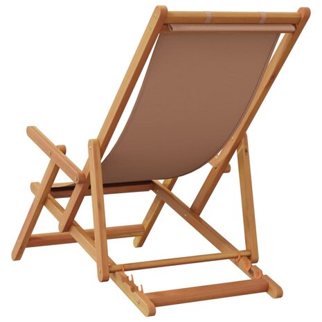 Strandstroelen 2 st inklapbaar stof en massief hout taupe