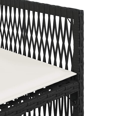 Tuinstoelen 4 st met kussens poly rattan zwart