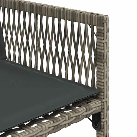 Tuinstoelen 4 st met kussens poly rattan grijs
