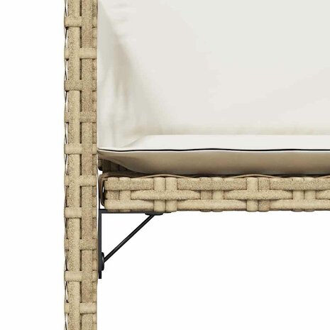 Tuinstoelen 4 st met kussens poly rattan beige