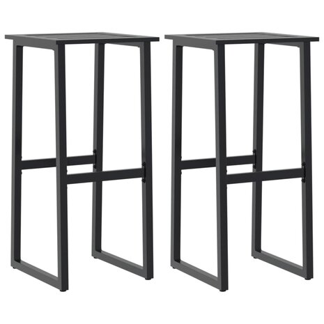 Barkrukken 2 st 38x38x80 cm gepoedercoat staal zwart