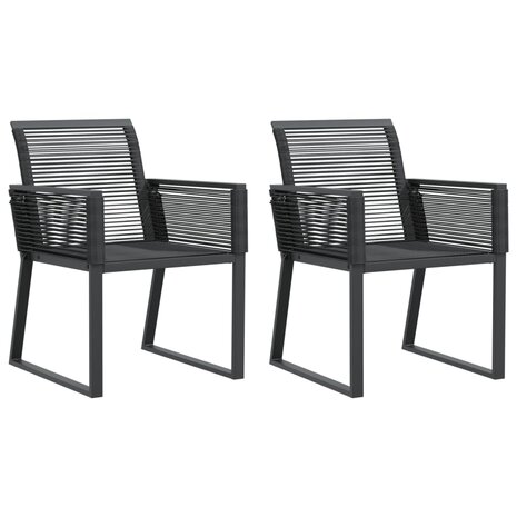 Tuinstoelen 2 st poly rattan zwart