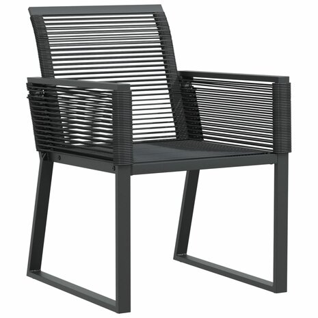 Tuinstoelen 2 st poly rattan zwart