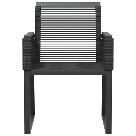 Tuinstoelen 2 st poly rattan zwart