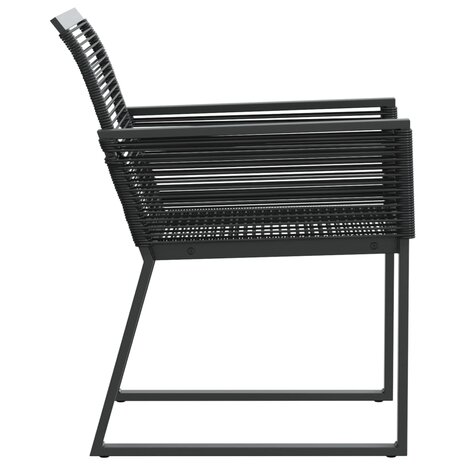 Tuinstoelen 2 st poly rattan zwart