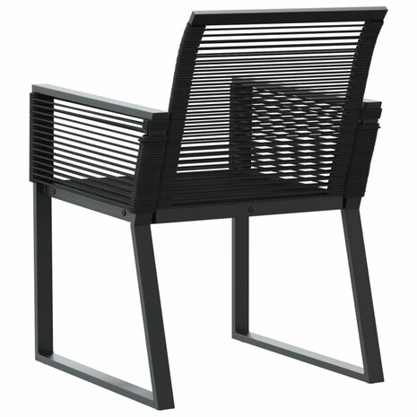 Tuinstoelen 2 st poly rattan zwart