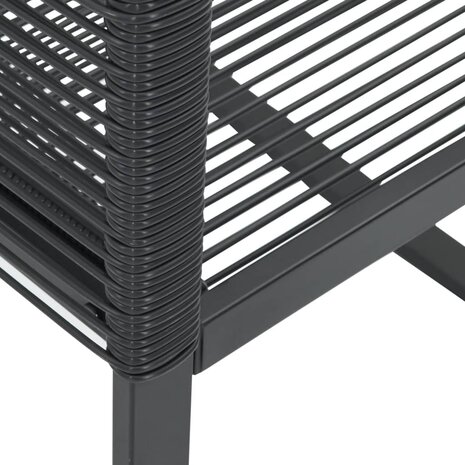 Tuinstoelen 2 st poly rattan zwart