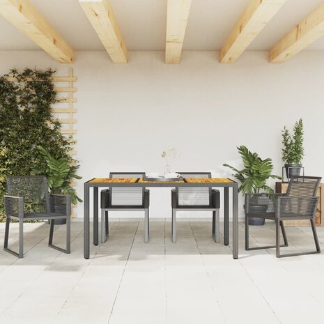 Tuinstoelen 4 st poly rattan zwart