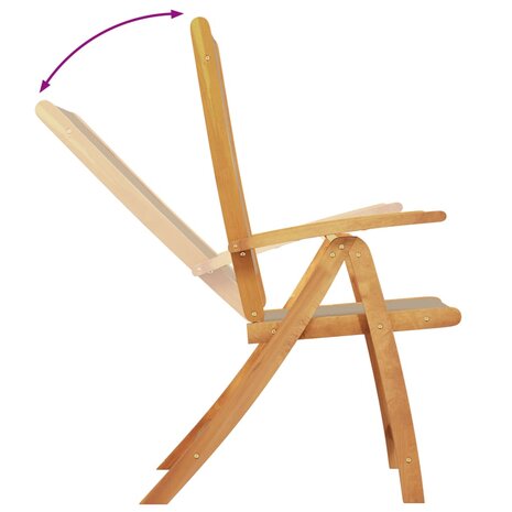 Tuinstoelen inklapbaar 8 st massief acaciahout en textileen