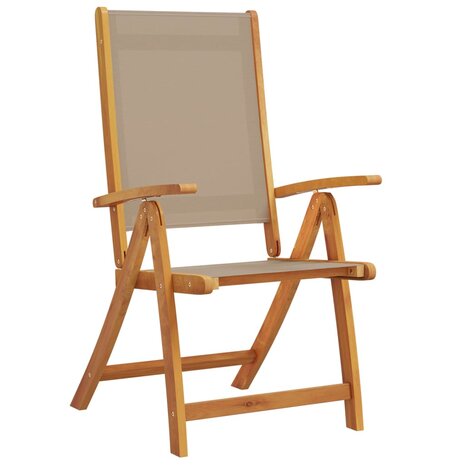 Tuinstoelen inklapbaar 4 st massief acaciahout en textileen