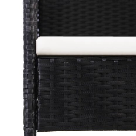 Tuinstoelen 4 st met crèmewitte kussens poly rattan zwart