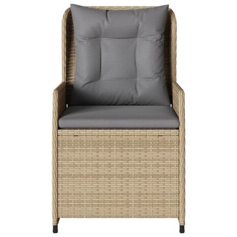 Tuinstoelen 2 st verstelbaar poly rattan beige