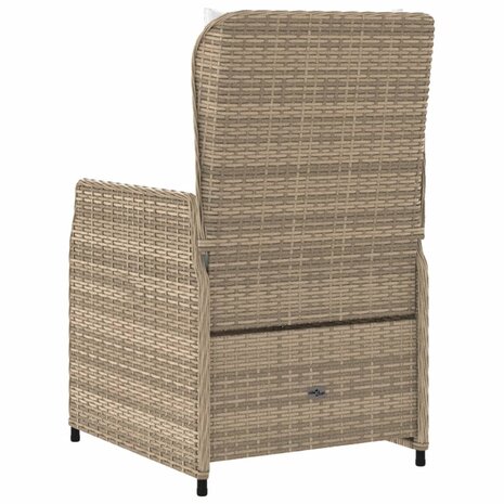 Tuinstoelen 2 st verstelbaar poly rattan beige