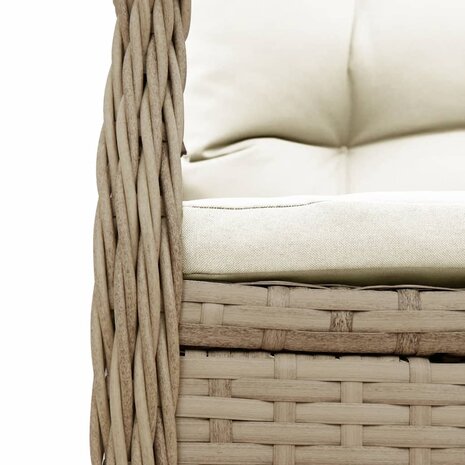 Tuinstoelen 2 st verstelbaar poly rattan beige