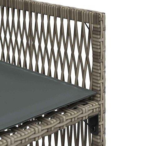 Tuinstoelen 4 st met kussens poly rattan grijs
