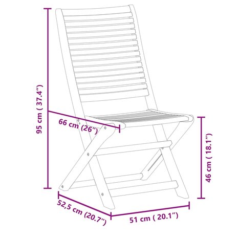 Tuinstoelen inklapbaar 2 st massief acaciahout