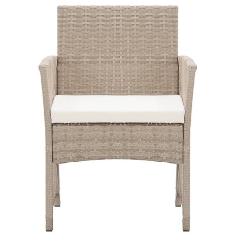 Tuinstoelen met kussens 2 st poly rattan beige