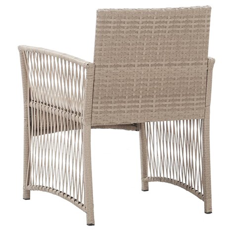 Tuinstoelen met kussens 2 st poly rattan beige