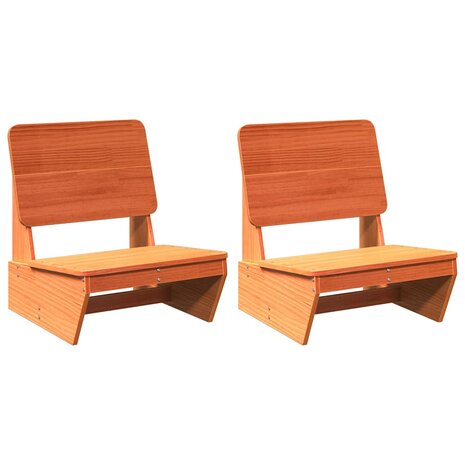 Tuinstoelen 2 st 60x64x70,5 cm massief grenenhout wasbruin