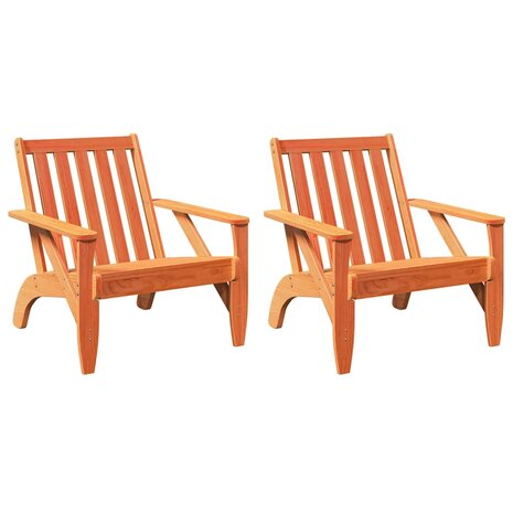 Tuinstoelen Adirondack 2 st 75x77x77 cm grenenhout wasbruin