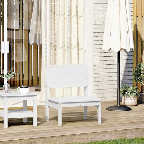 Tuinstoel 60x52,5x72 cm massief grenenhout wit