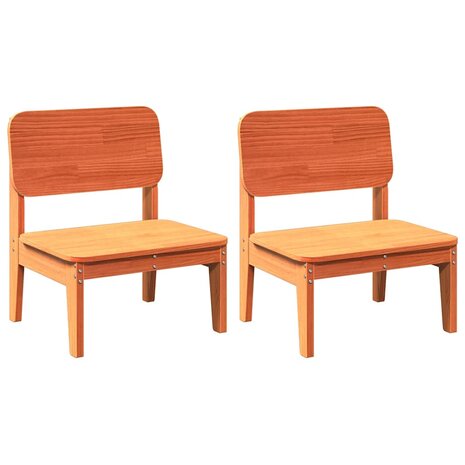 Tuinstoelen 2 st 60x52,5x72 cm massief grenenhout wasbruin