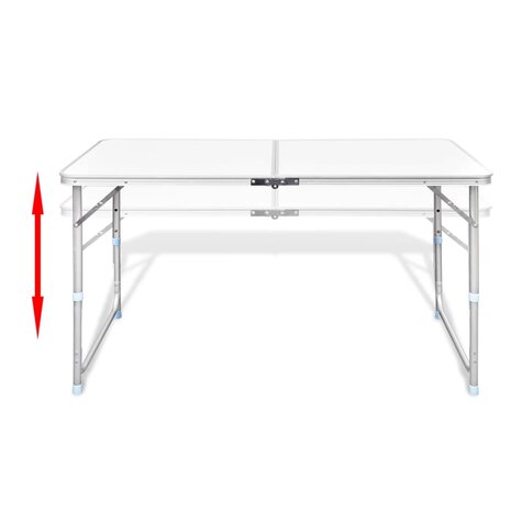 Campingset inklapbaar en verstelbaar 120x60 cm aluminium