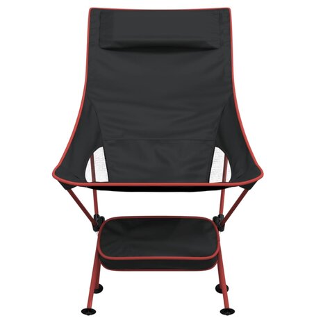 Campingstoelen 2 st inklapbaar oxford stof en aluminium zwart