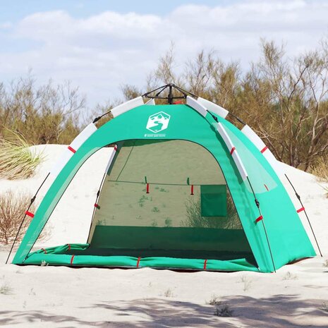 strandtent 2-persoons waterdicht snelontgrendeling zeegroen