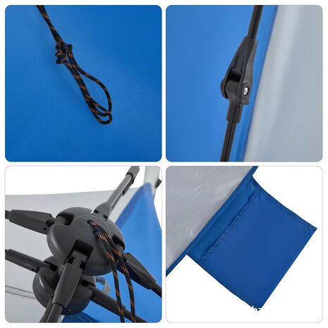 Strandtent waterdicht snelontgrendeling azuurblauw