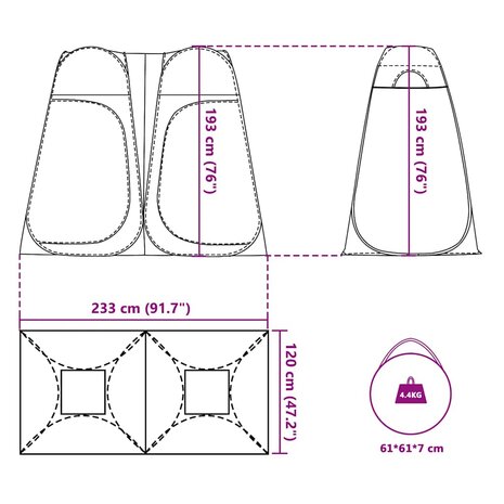 Privacytent pop-up waterdicht groen
