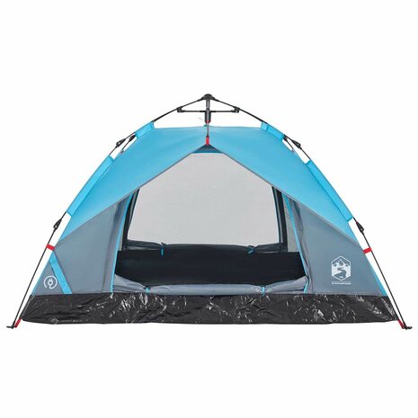Koepeltent 3-persoons snelontgrendeling blauw